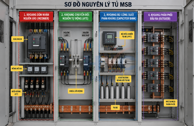 Sơ đồ nguyên lý tủ MSB: Tủ MSB vận hành như thế nào?