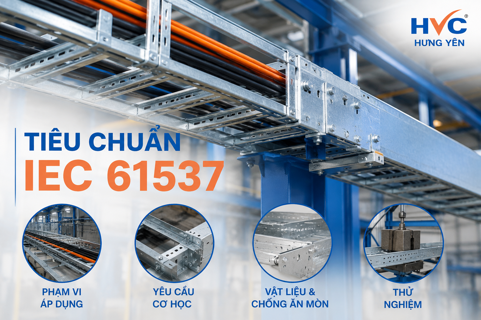 Tiêu chuẩn IEC 61537 trong thiết kế, sản xuất thang máng cáp