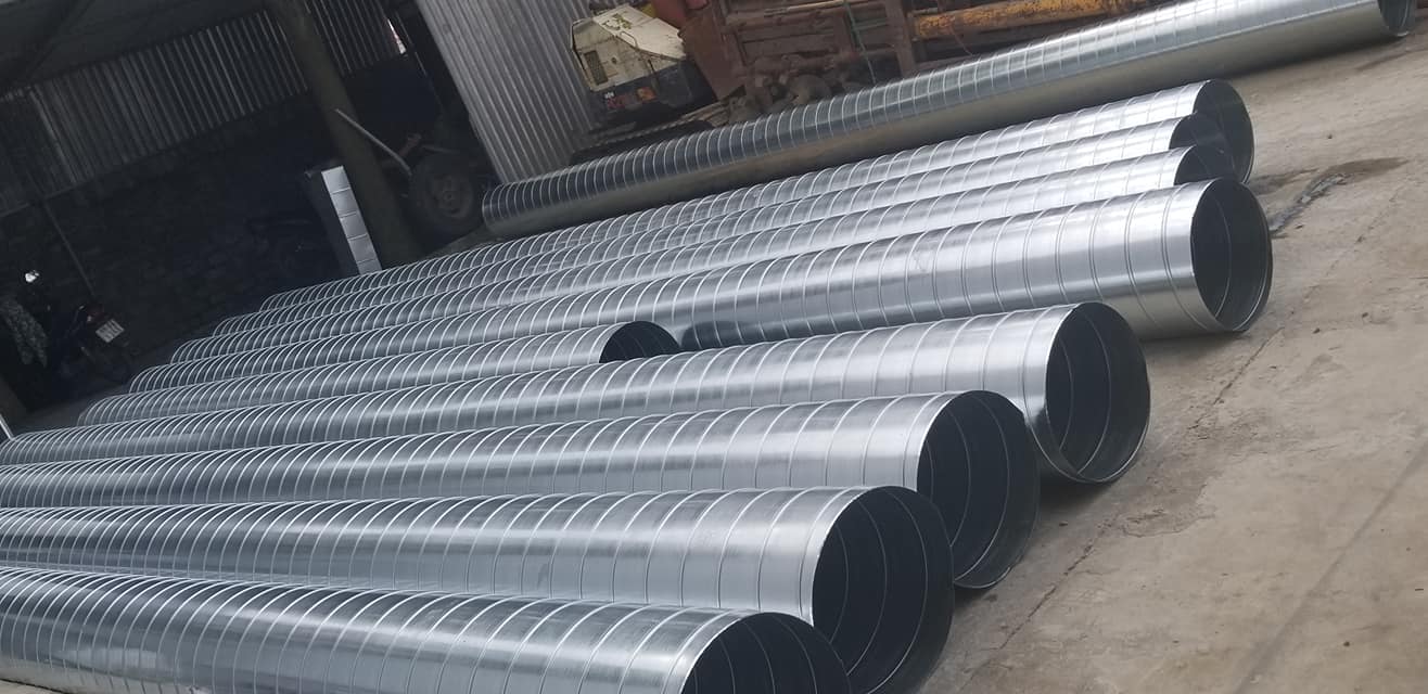 Ống gió tròn xoắn do nhà máy HVC Hưng Yên sản xuất